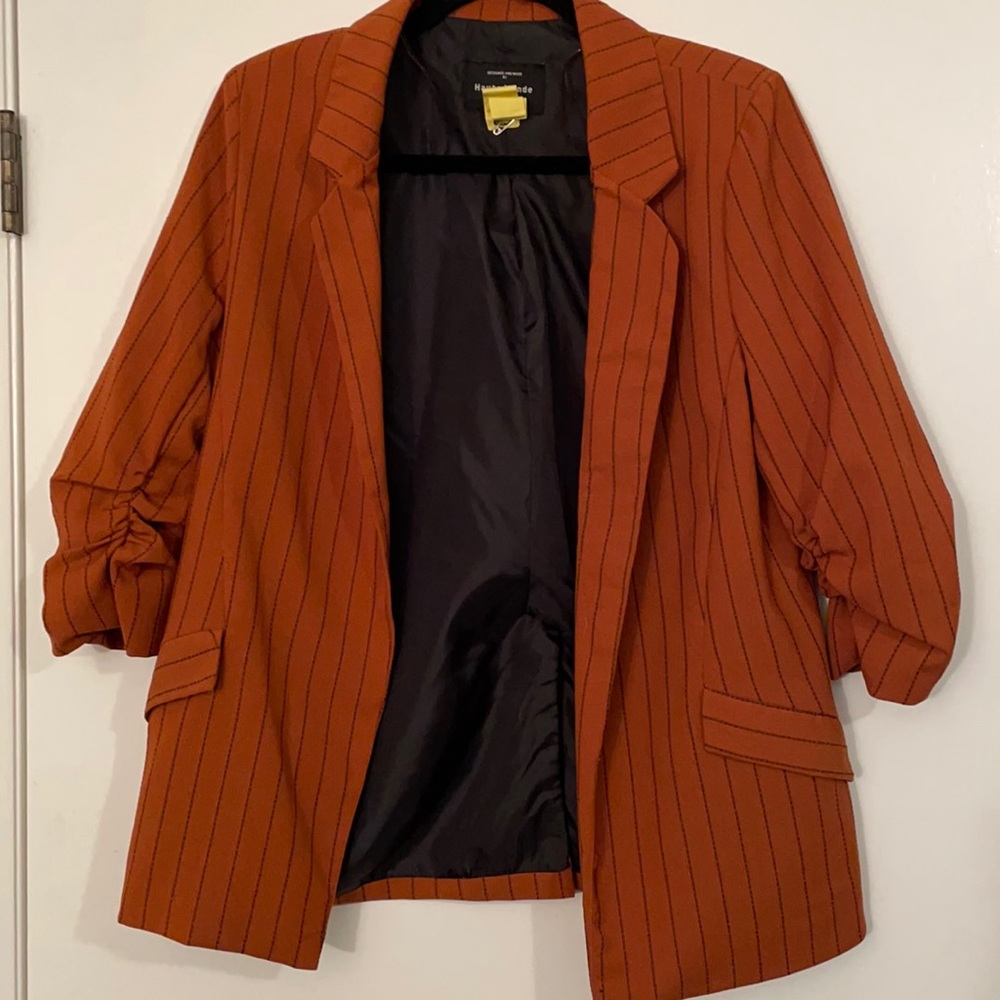 Orange and Black Halloween Pinstripe Women’s Jacket
